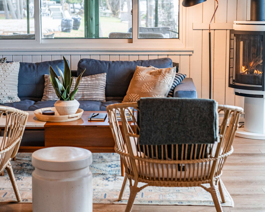 Living room at Birch Cottage Water Camp